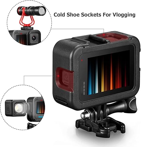 Miniatura 8 de Marco de esqueleto para GoPro Hero 12 11 10 9 Monturas de cámara Los marcos compatibles con Go Pro Hero11 Hero10 Hero12 Carcasa negra Jaula Holder