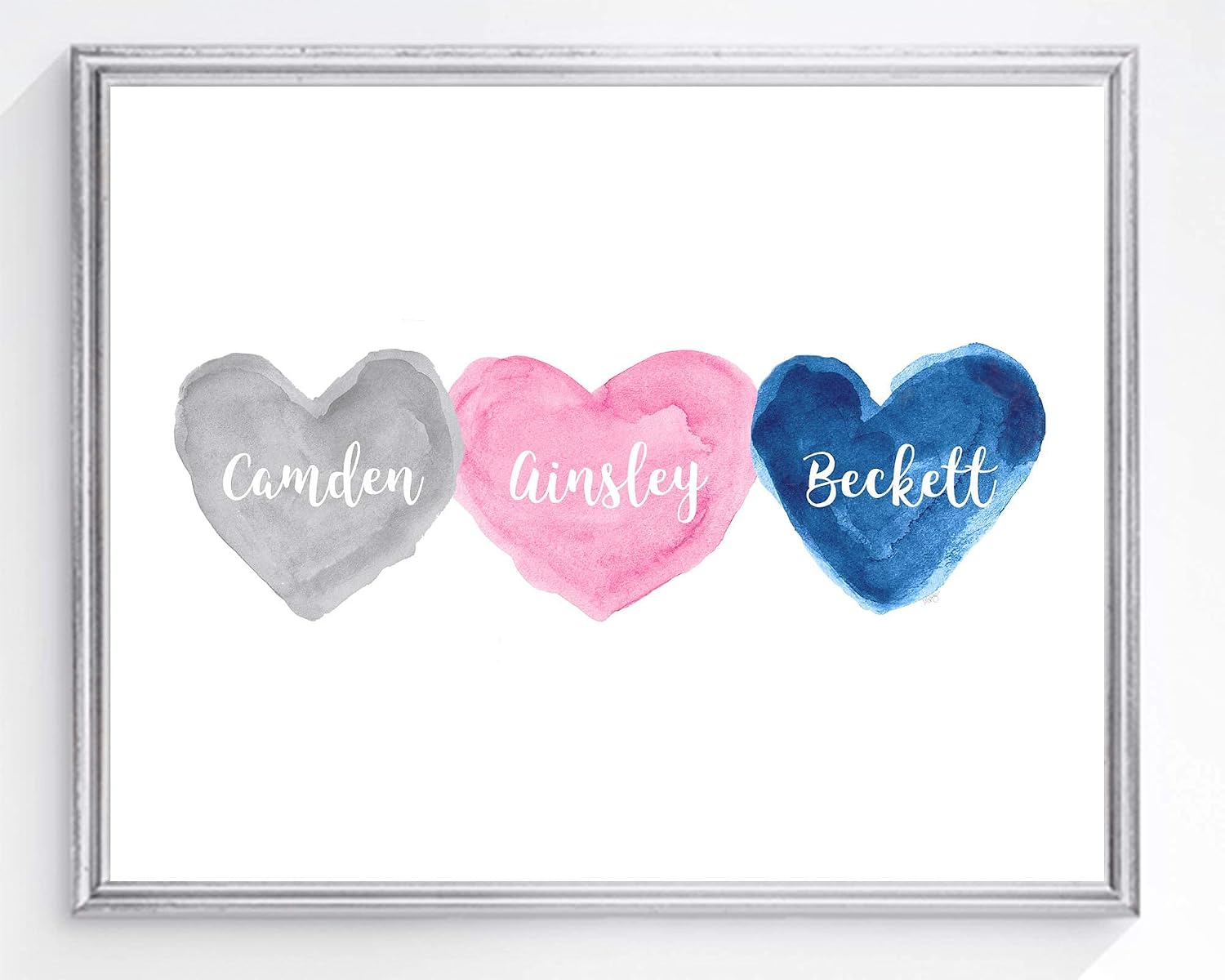 Baby Gift for Triplets, Newborn Siblings Present, Nursery Art for Boy Girl Space, Unframed, 6 Colors