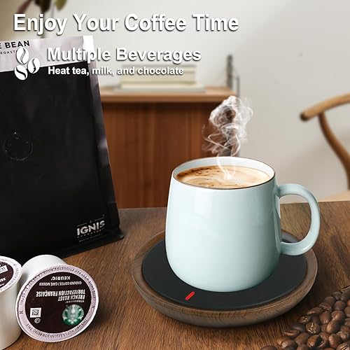 Miniatura 6 de Calentador de taza de café, calentador de velas, estilo de grano de madera, calentador de cera para cera perfumada, calentador de café eléctrico