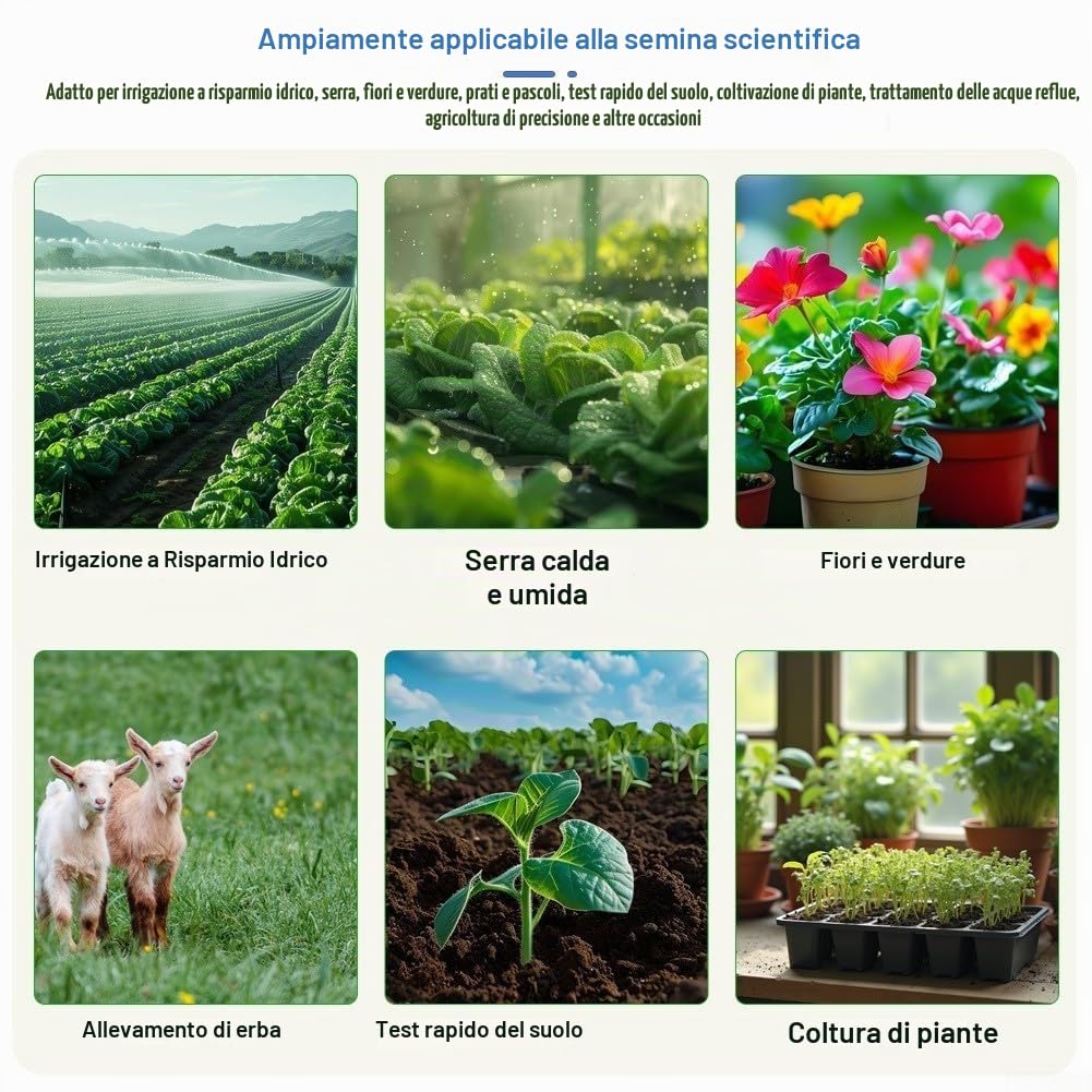 Sensore per terreno USB 7 in 1 con pH, temperatura, umidità NPK, misuratore per test del suolo con sonda resistente, monitor per la crescita delle piante da giardinaggio agricolo per Android