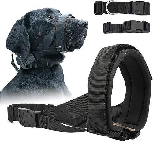 Bozal para perros Mayerzon, bozal de nailon para perros pequeños, medianos y grandes para evitar ladridos, mordeduras y masticar, almohadilla suave