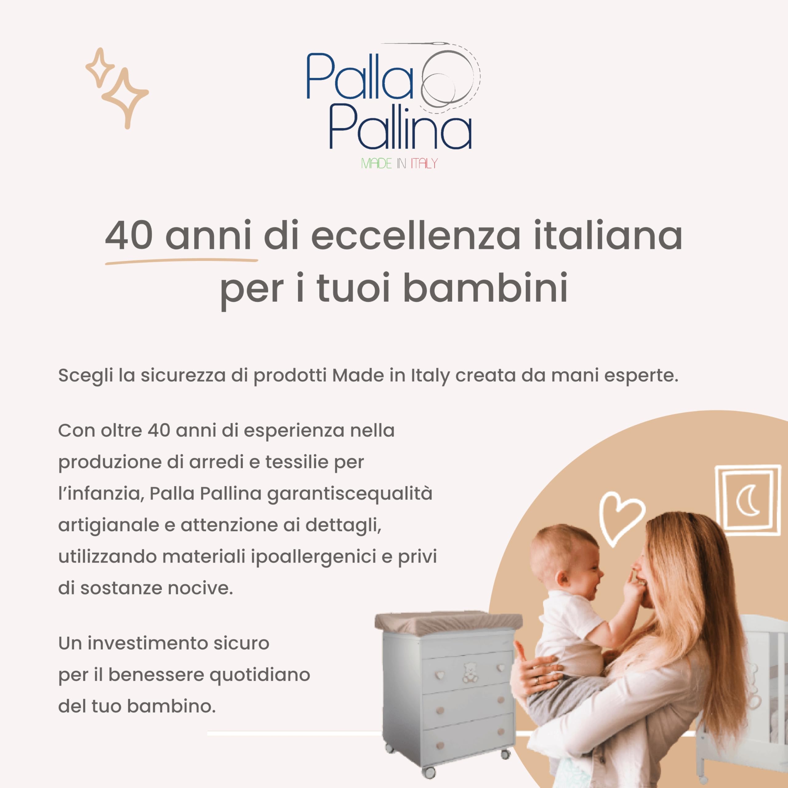 PALLA PALLINA Copri Fasciatoio Neonato Universale Con Elastico Per Una Perfetta Aderenza Al Materassino Fasciatoio Coprifasciatoio Spugna Ultra Assorbente Atossica PRODOTTO IN ITALIA