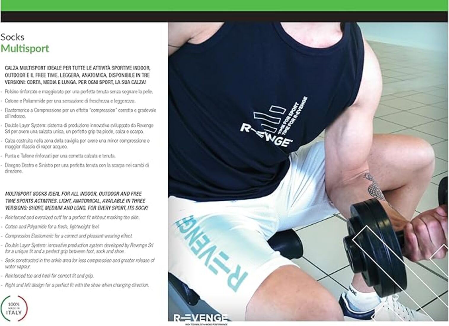 R-EVENGE Lot de 3 chaussettes techniques multisports longues pour le sport intérieur et extérieur et de loisirs, manchette renforcée et élastomère à compression