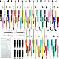 Vista 7 de PASISIBICK 100 repuestos de plástico para bolígrafos con cuentas, 2.44 pulgadas/2.4 in, tinta negra, repuestos de bolígrafo de escritura suave