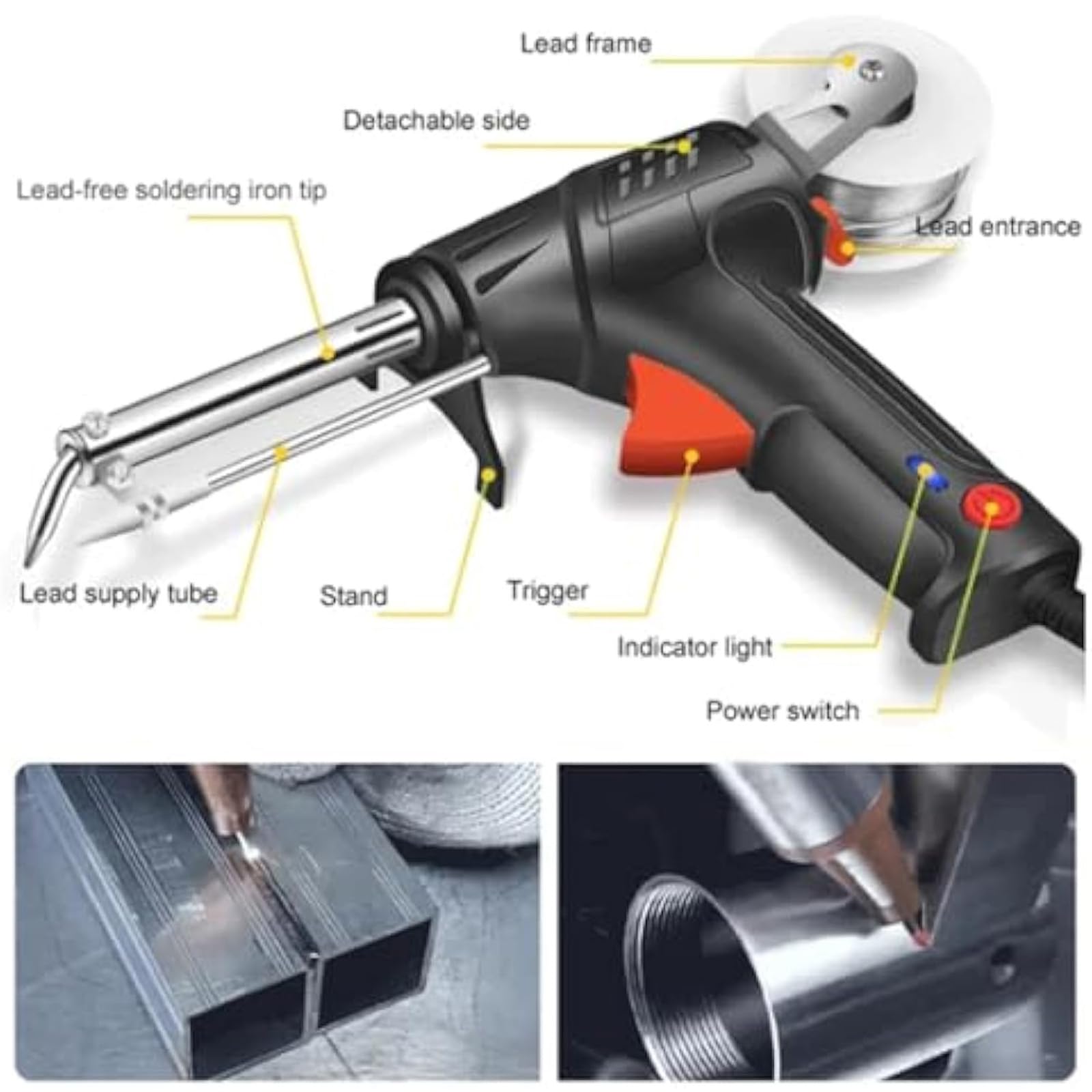 Outils de soudage laser industriels chauffés à l'intérieur, ensemble de pistolet à souder multifonction, pistolet de soudage pour métal, machines à souder automatiques filaires pour cuivre, aluminium