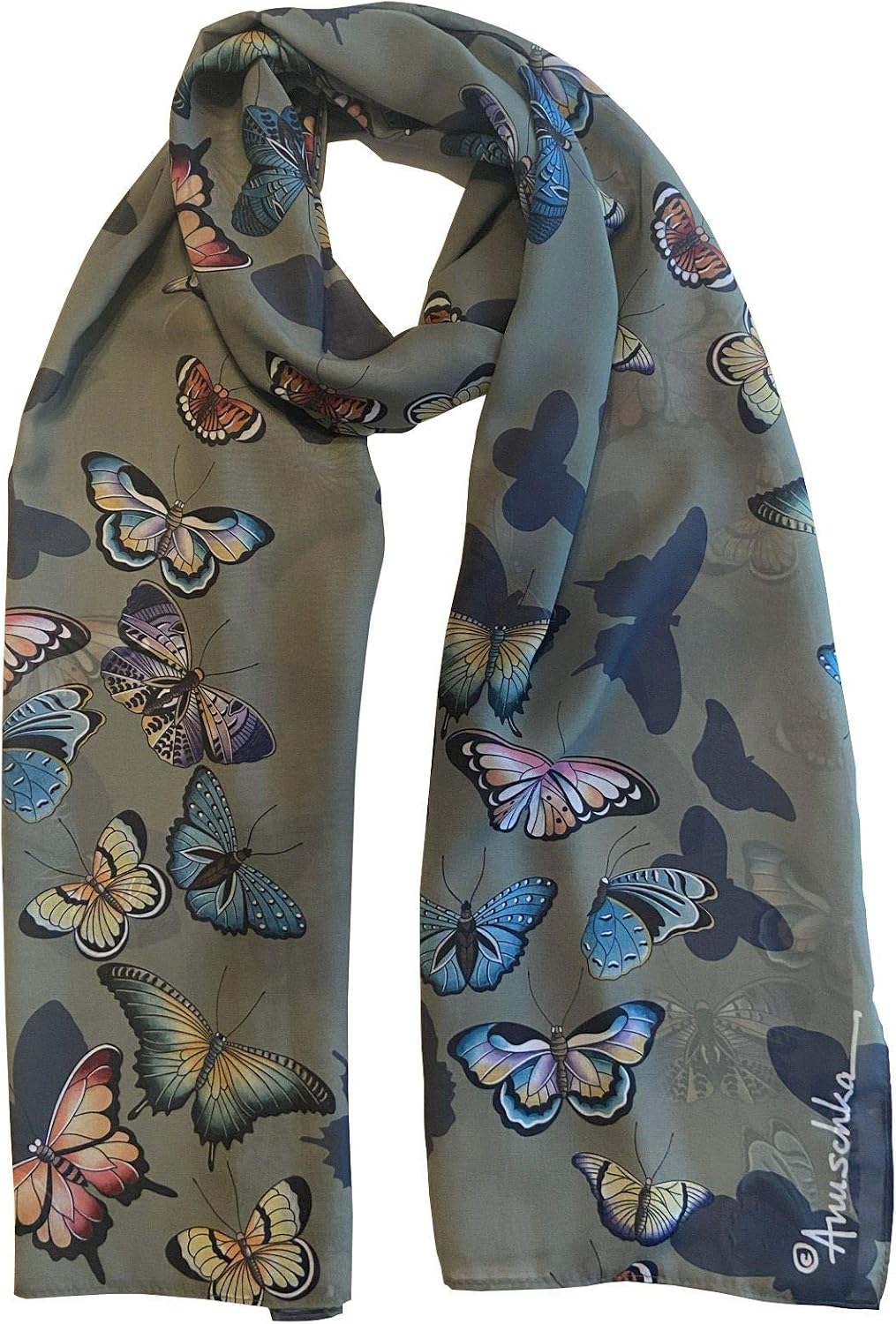 Anuschka Women's Original Printed Artwork Chiffon Scarf