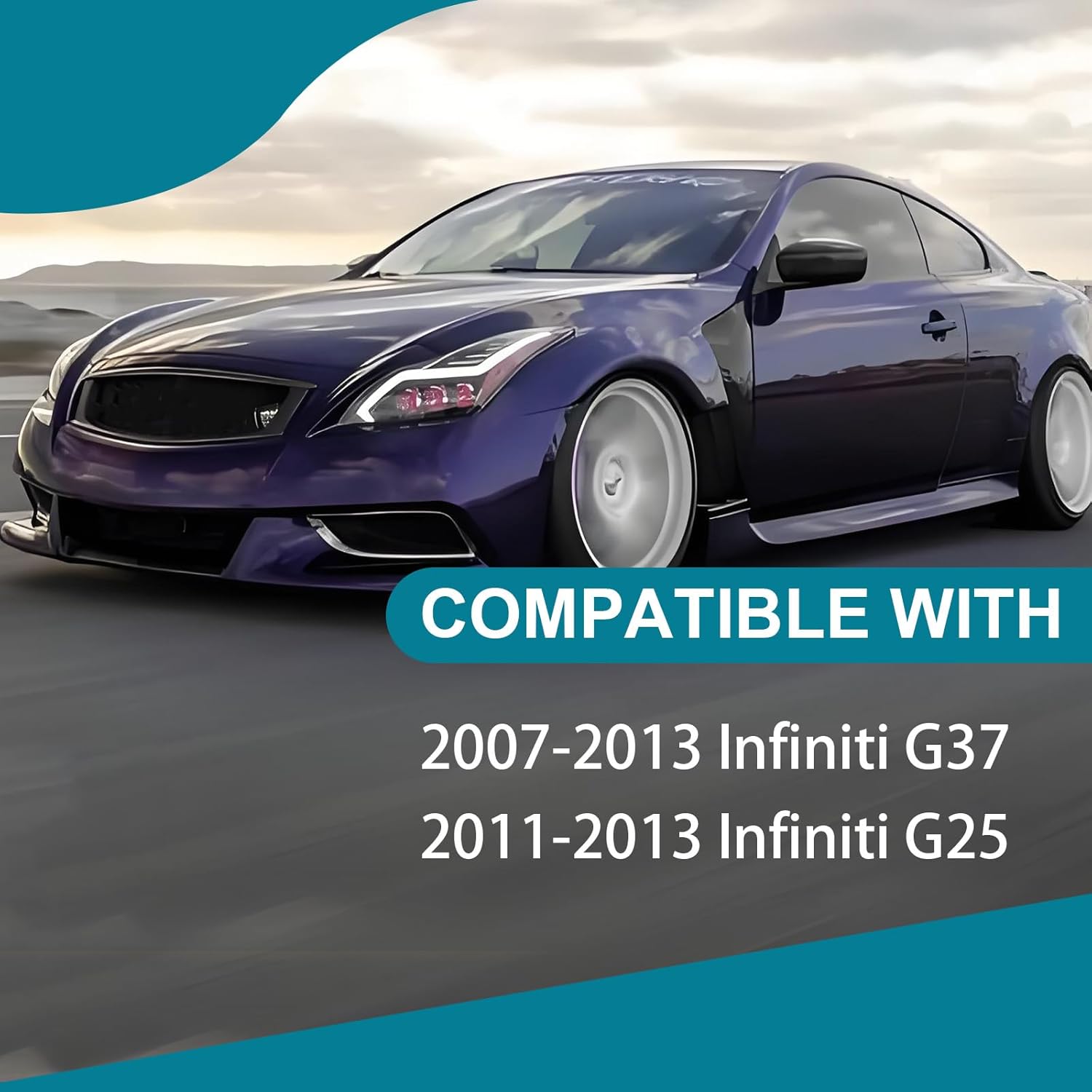 Front Tower Brace Strut Bar (Aluminum Silvery) Compatible with 2007-2013 Infiniti G37 / 2011-2013 G25 - Shock Tower Suspension