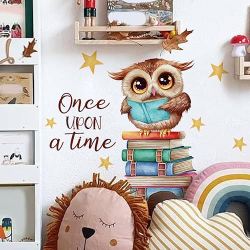 Miniatura 5 de Calcomanías de pared educativas con diseño de búhos para la esquina de lectura, para el aula, el dormitorio de los niños, decoración de pared