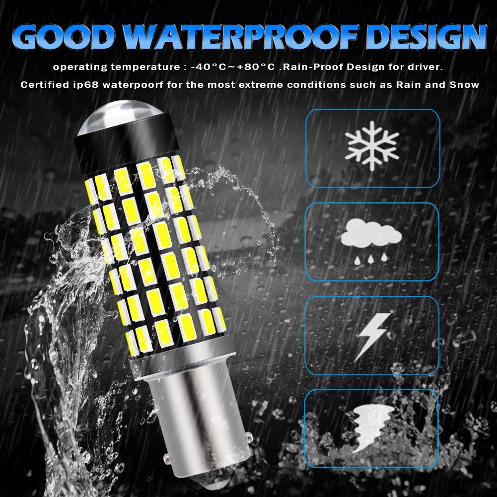 KATUR BA9 BA9S 53 57 1895 żarówka LED super jasna 930 lumenów 3014 78SMD soczewki LED żarówki do hamowania kierunkowskazu cofania tylnej lampy hamowania, ksenonowa biała (opakowanie 10)