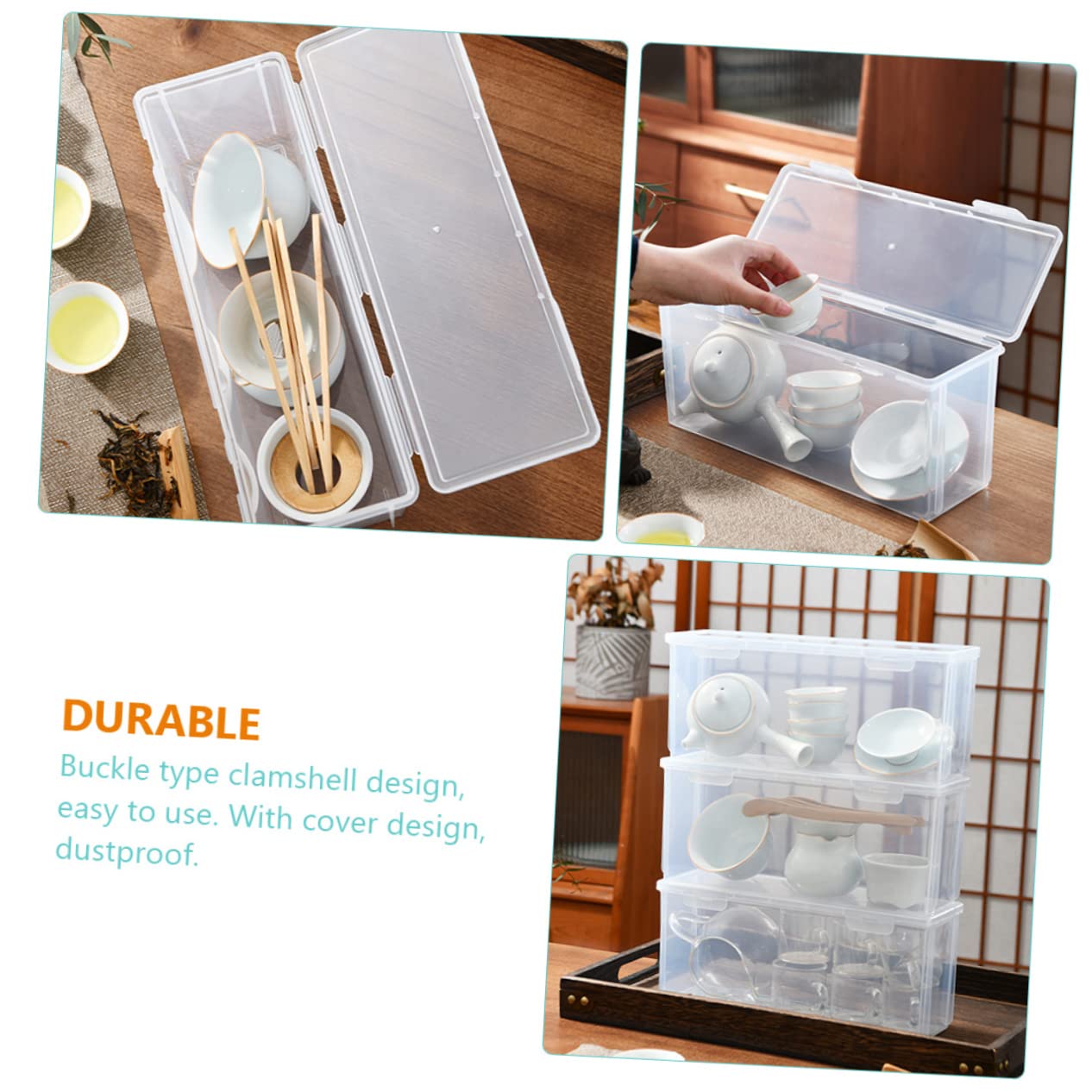 Cabilock Multi Function Transparent Teaware Box Practical Cup Storage Case for Tea Rooms Reception Areas Safe Material for Mug Organization and Tea Lovers