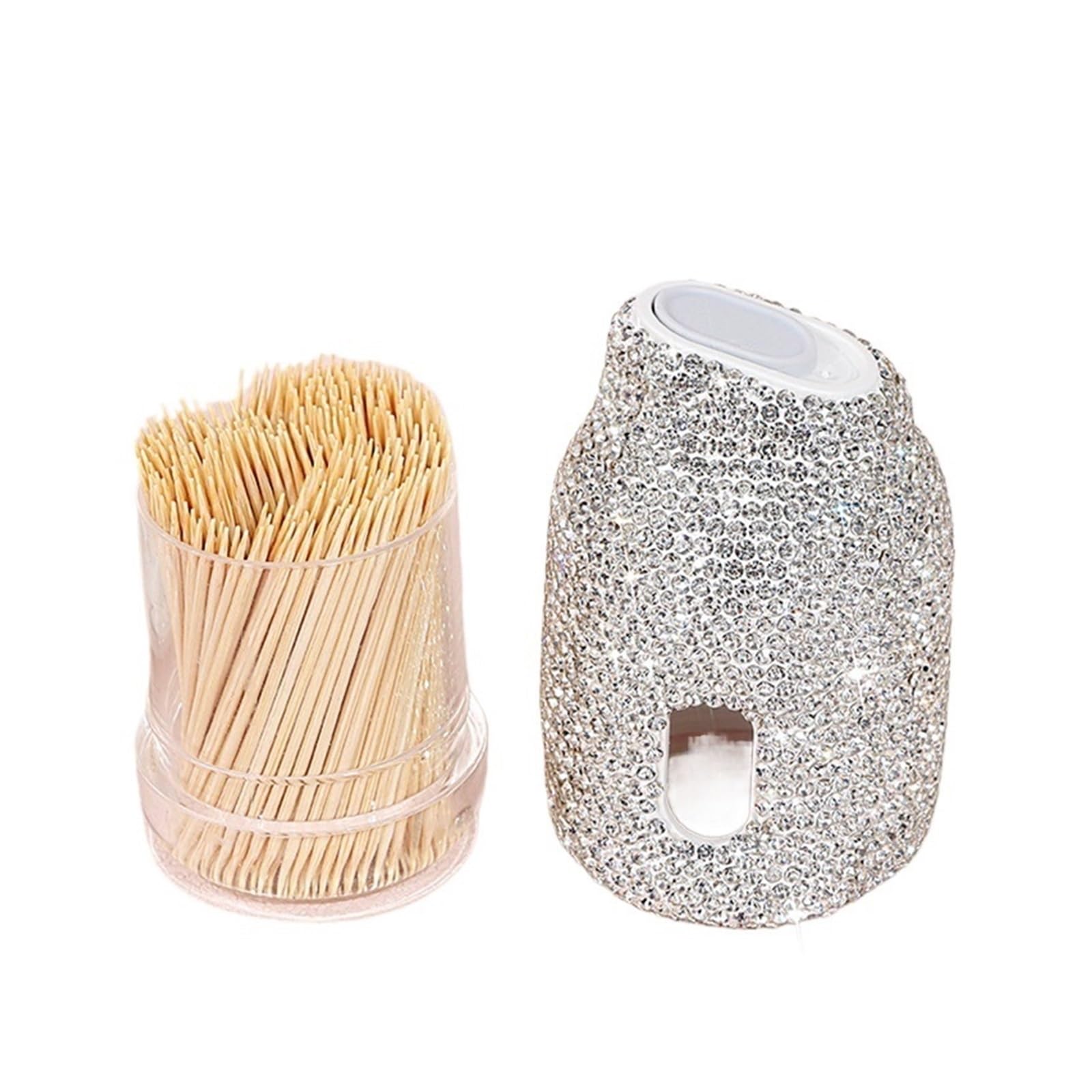 Gwyzax White Toothpick Holder Portable Toothpick Holder Dispenser For Pocket & Home Use
