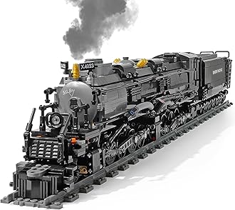 Retro Steam Train Building Blocks Kit, 1608 pcs Technic Train Tracks, City Freight Train Building Model Set, Creative Gifts for Age 6+ Boys Girls Kids Adults