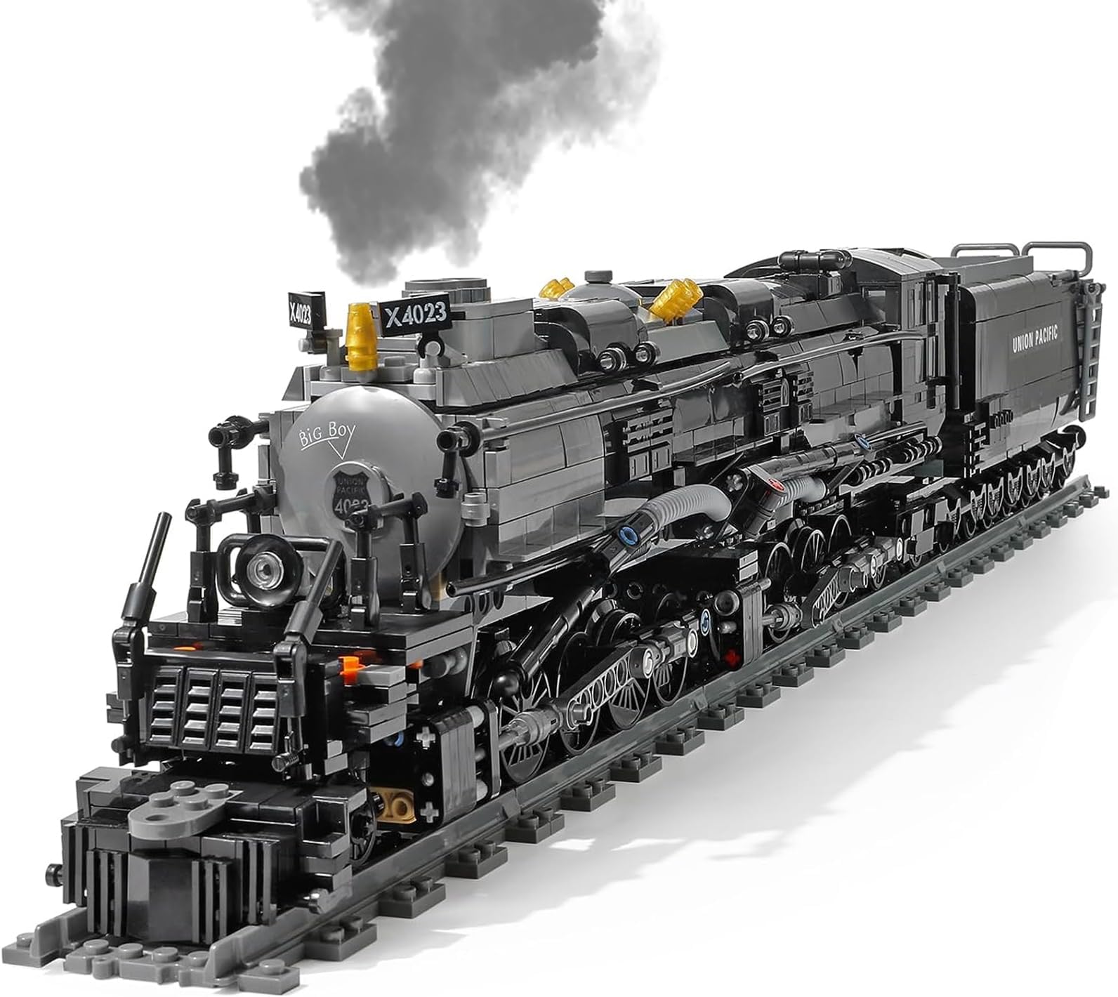 Retro Steam Train Building Blocks Kit, 1608 pcs Technic Train Tracks, City Freight Train Building Model Set, Creative Gifts for Age 6+ Boys Girls Kids Adults
