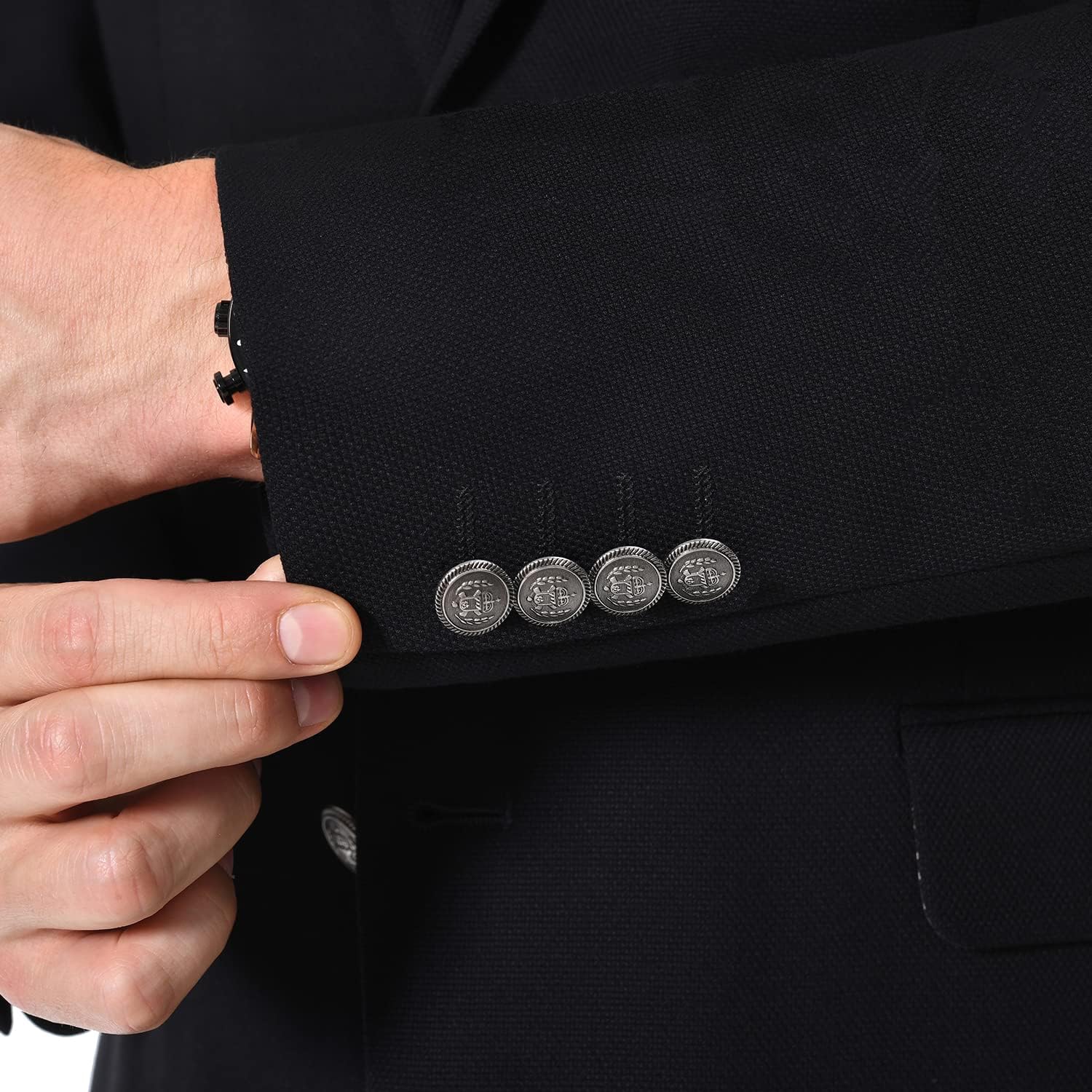 Men's Elegant Classic Fit Blazer Stretch Sport Coat Two Button Suit Jacket Regular & Big and Tall - Image 4