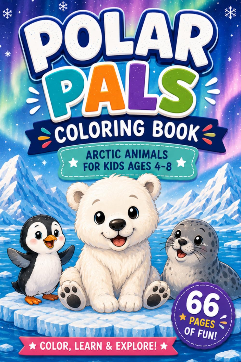 Polar Pals Coloring Book: Arctic Animals For Kids Ages 4-8