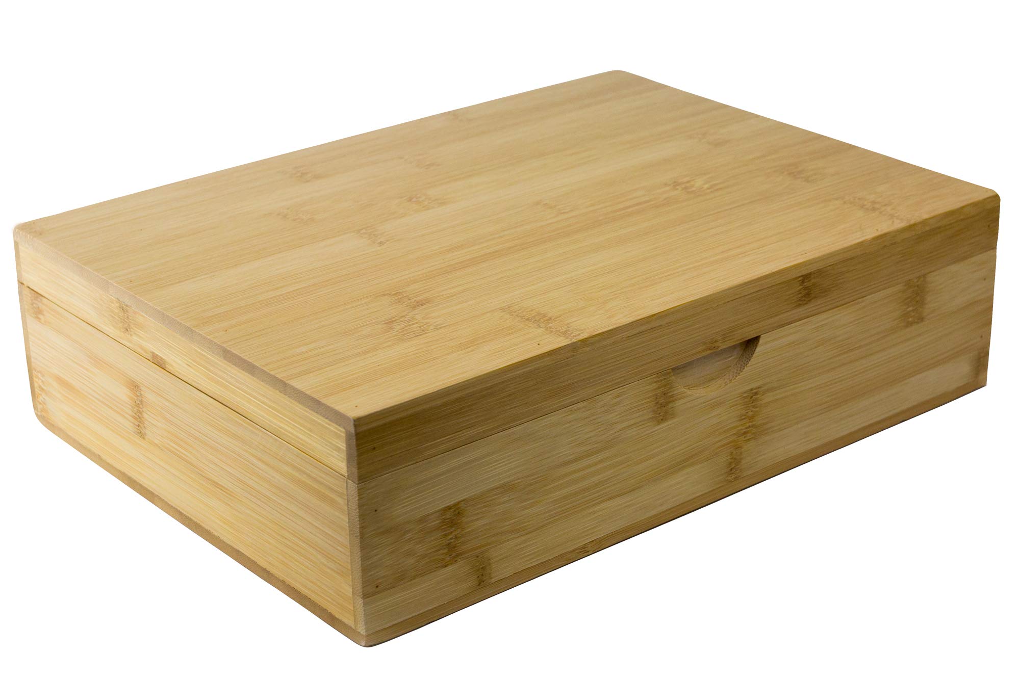 Caja de té de bambú con 8 compartimentos (para 160 bolsitas de té) | Organizador grande con tapa | Caja de madera para bolsas de té de alta calidad | 23 x 30 x 9 cm