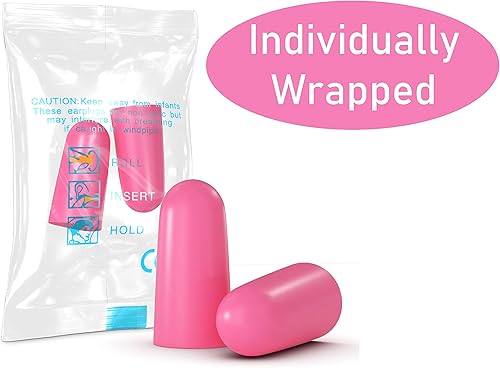 Miniatura 5 de Tapones para los oídos de espuma rosa de calidad, 100 pares, 30 dB, para personas que duermen con el canal auditivo pequeño, tapones suaves