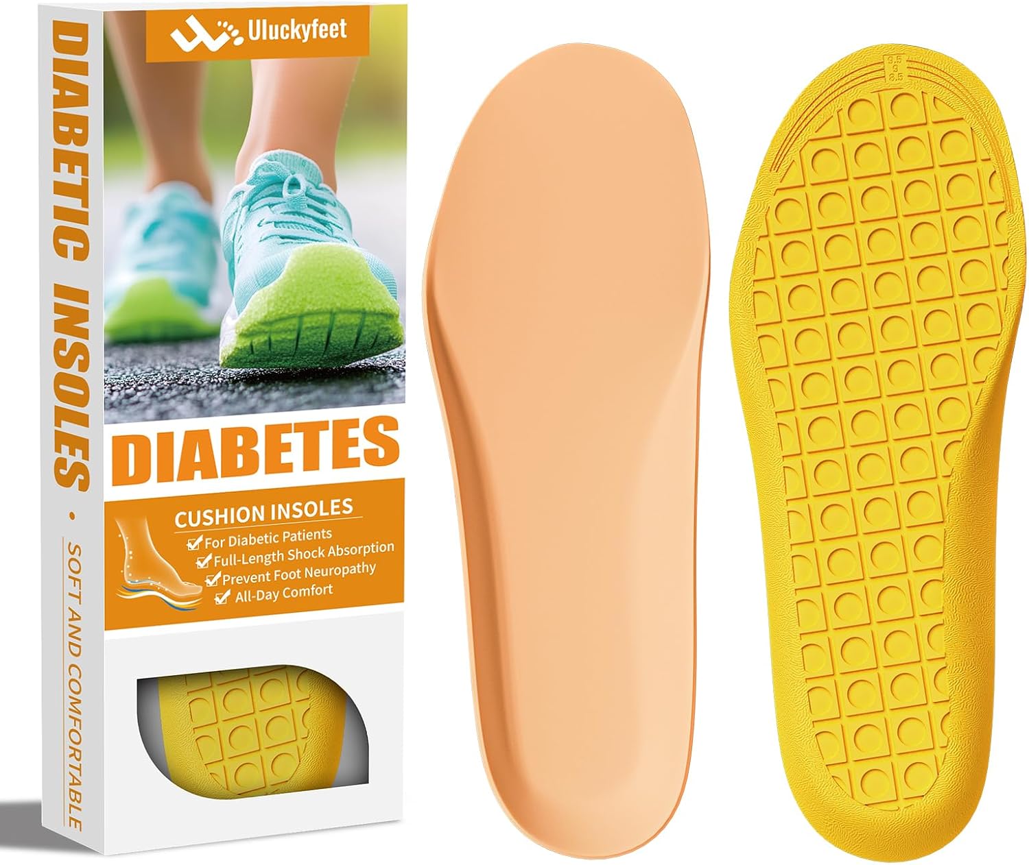 Diabetic Insoles for Men & Women-Soft Therapeutic Insoles,Suitable for Foot Cushioning,Reducing Friction, and All-Day Comfort Best Shoe Inserts for Neuropathy,Comfort Memory Foam Insole-XS