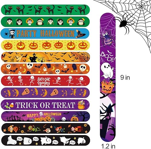 Miniatura 3 de Pulsera de Halloween, 100 pulseras con diseño de araña, calabaza, fantasma, zombi, murciélago, brujas, pulsera a presión para niños, recuerdos de