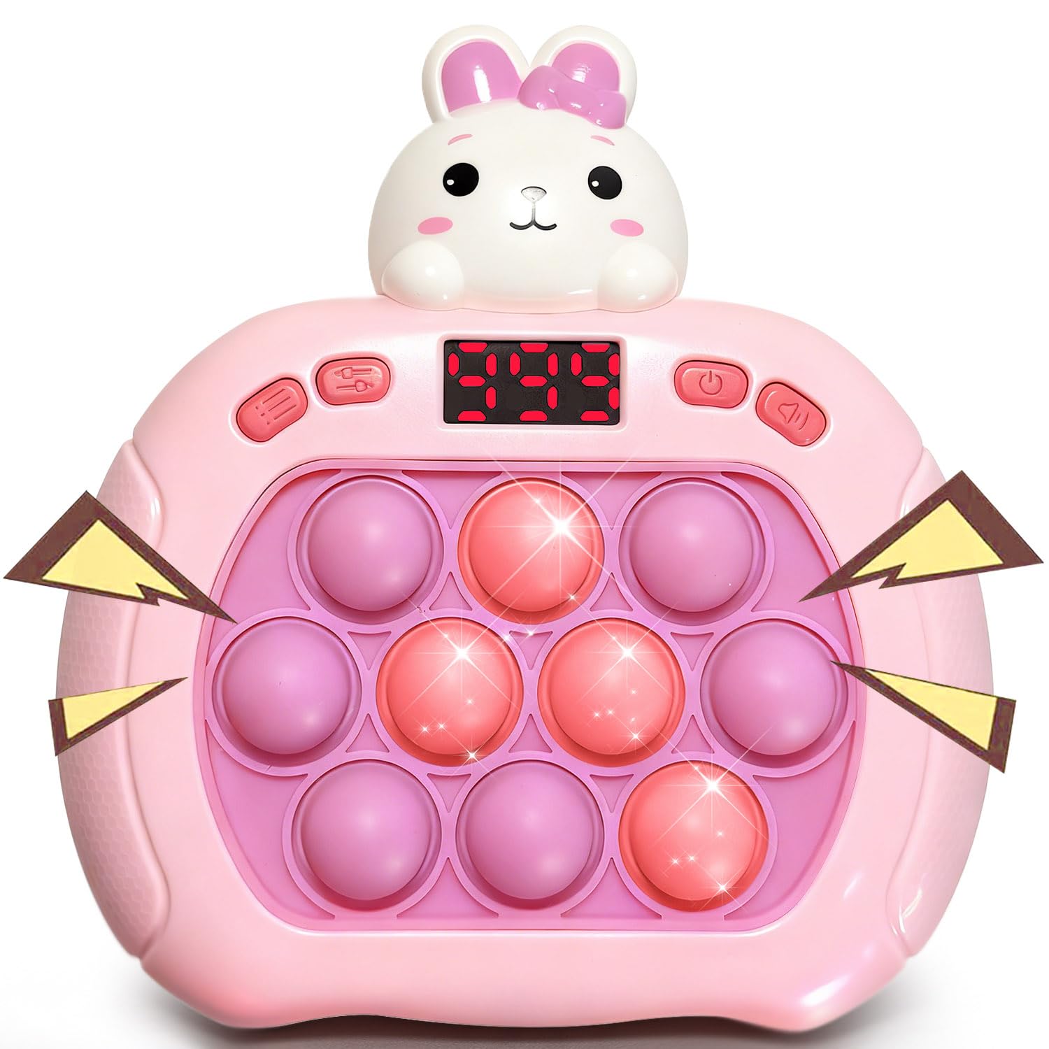 Lesipee Quick Push Pop Game Fidget Toy mit Digitalem Display, Leuchtendes Bubble-Fidget-Spiel mit 999 Leveln, Tragbare Handheld-Konsole für Jungen & Mädchen 3-12 - Perfekt für Osterkörbe