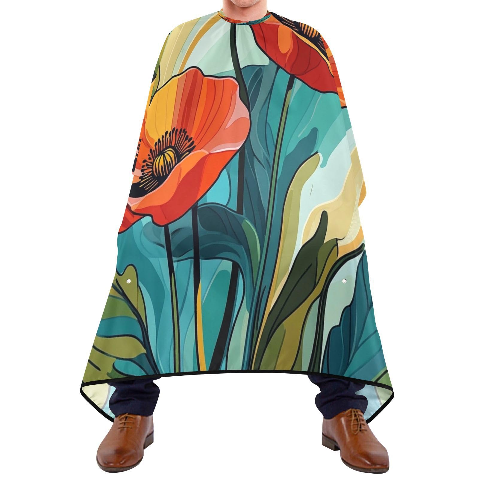 Kigai Poppy Hair Cutting Cape for Men & Women Waterproof Barber Cape Professional Hairdressing Salon Styling Apron with Adjustable Closure Snap