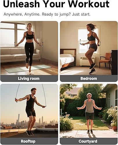 Miniatura 6 de KINTHEA 2 in 1 Smart Jump Rope with Counter and LED Display, Cordless Jumping Rope with Counter for Women, Men, All Age, Adjustable Skipping Rope