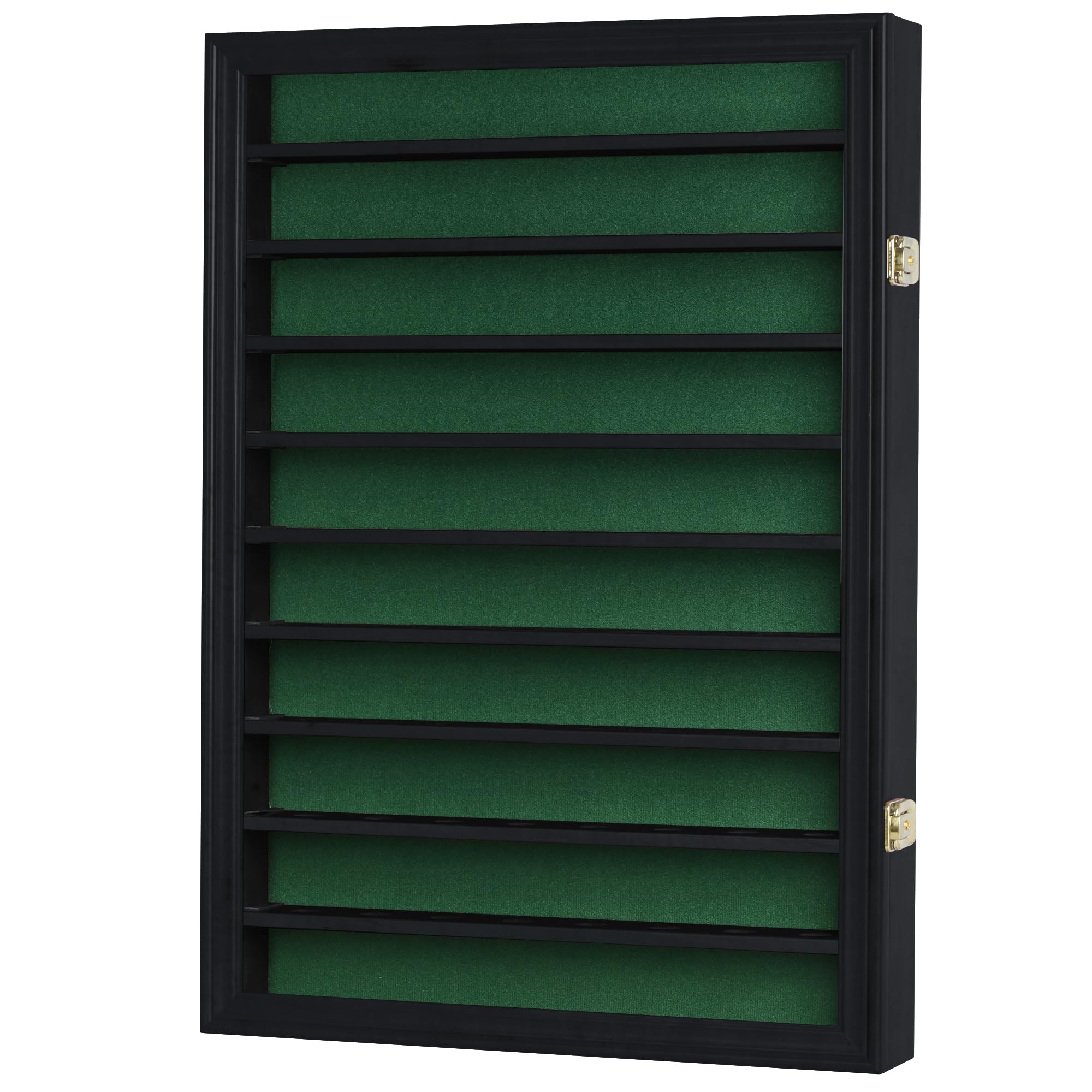 DisplayGifts 80 Golf Ball Display Case Cabinet with Glass Door, Solid Wood, GB80-BLA by