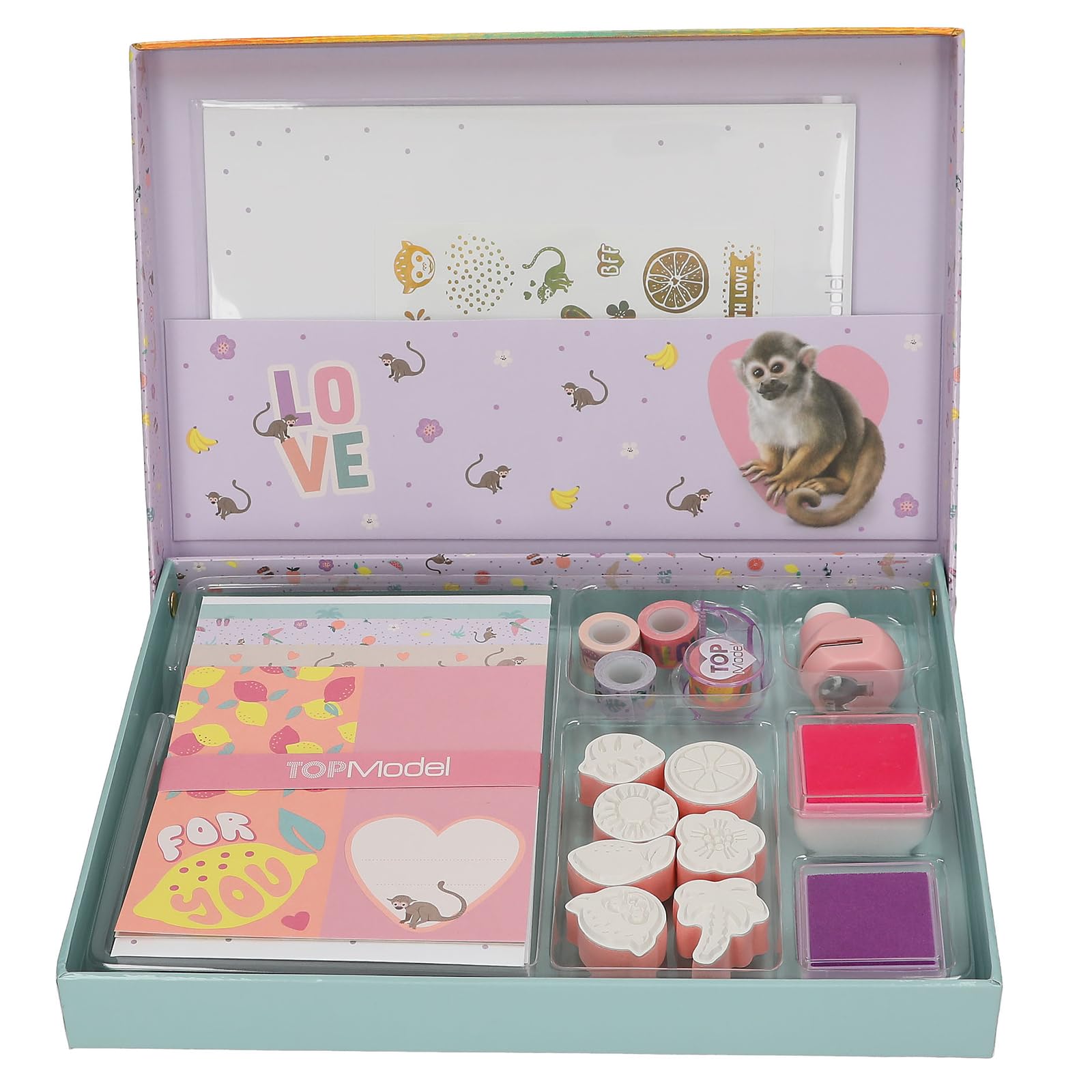 Depesche TOPModel Juicy Papier à Lettres Set en Boîte avec Feuilles, Enveloppes et Autocollants