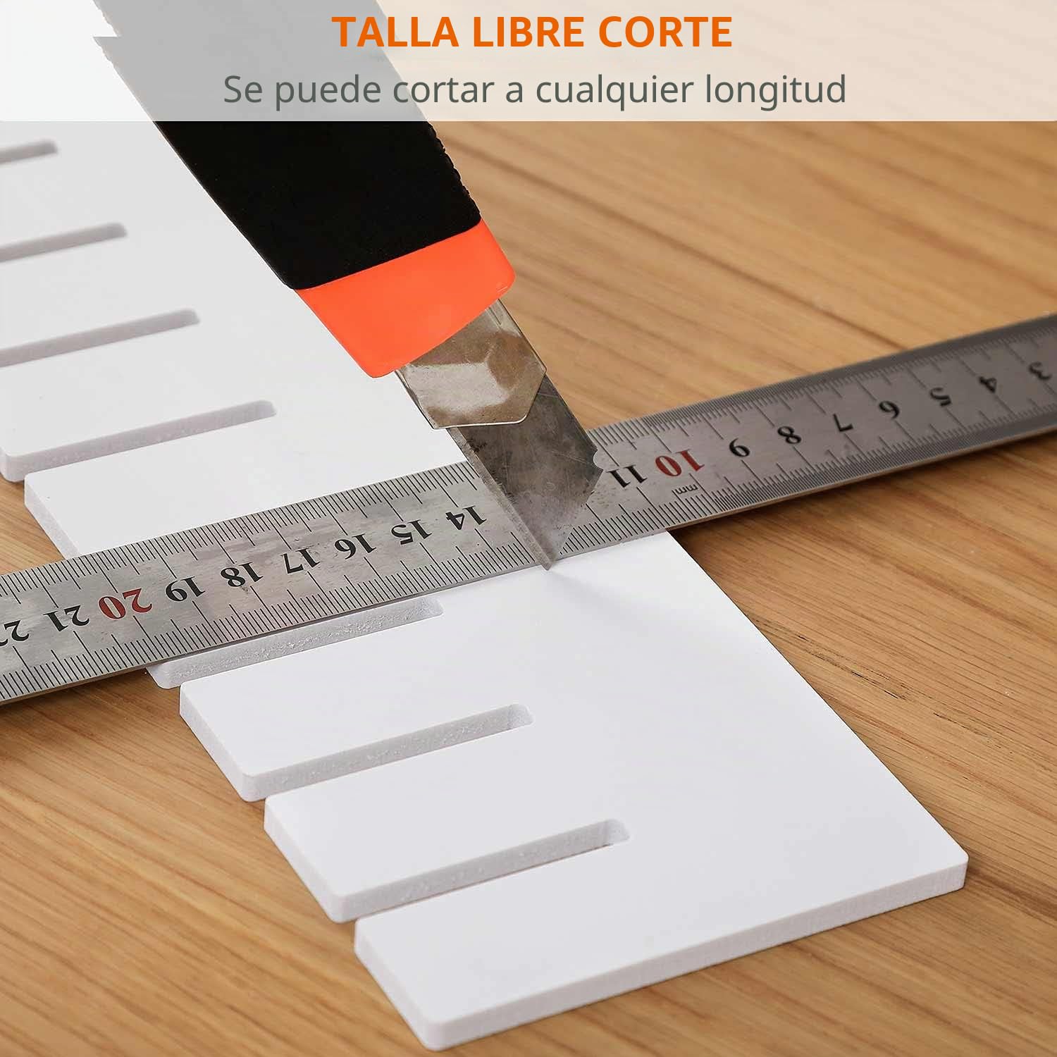 12 Piezas Separadores de Cajones, 43 x 7 cm, Gruesos, Organizadores Modulares de PVC, Separadores DIY Ajustables para Cajones, Ropa, Dormitorio, Baño, Cocina, Escritorio, Oficina, Blanco