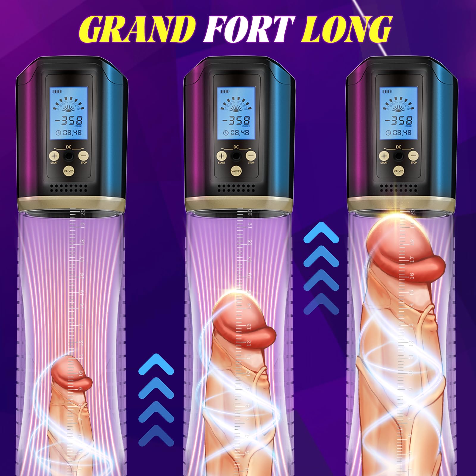 Pompe à Pénis Sex Toys Homme Masturbeuse, Jouet Adulte pompe à vide électrique pour pénis avec 8 modes de succion pour hommes le massage, Sextoy Pompe à Vide Extender avec 3 anneaux en silicone