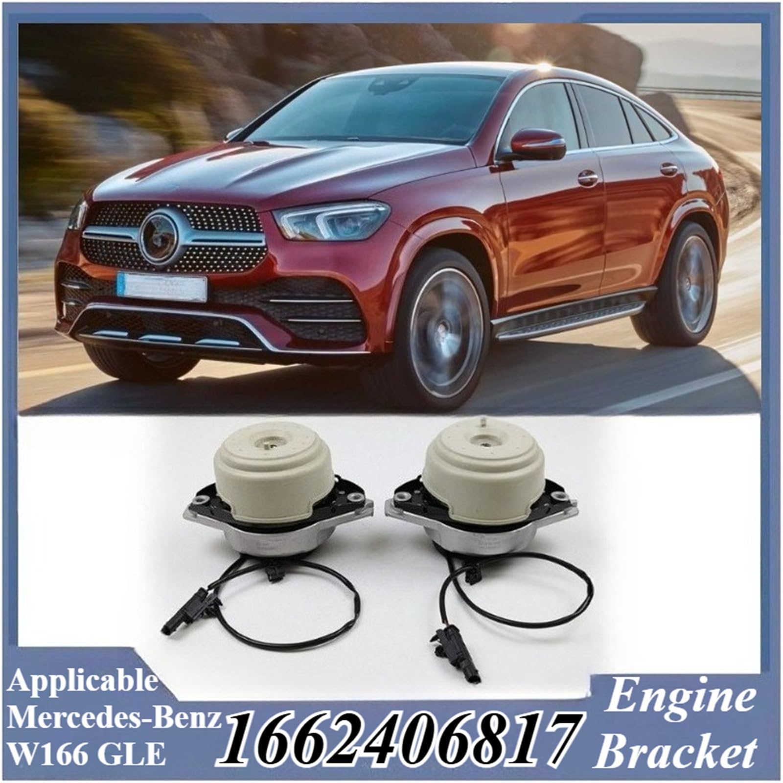 Pasuje do Mercedesa W166 GLE400/ML250 Mocowania silnika - Części OEM A1662404317/4217/0400/0300, Wymiana łożyska lewego/prawego Zestaw mocowań silnika(Right)