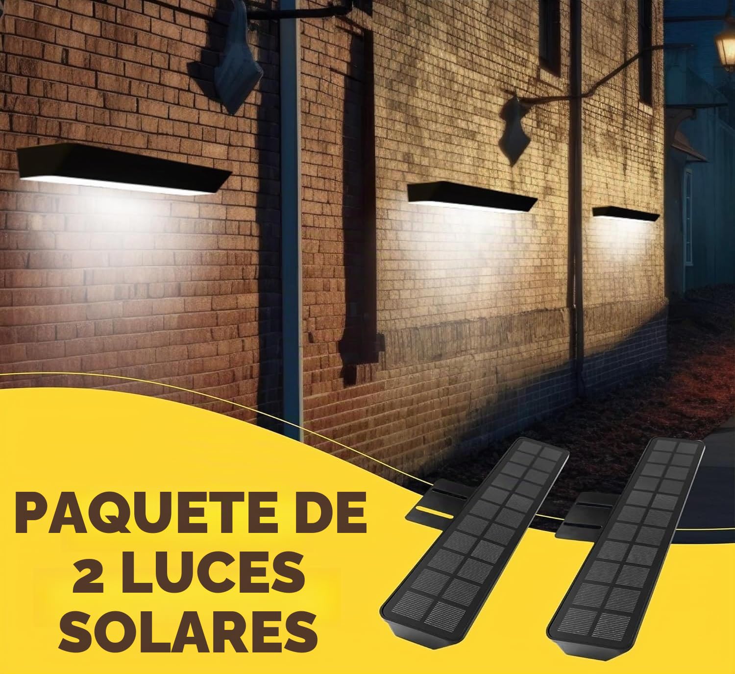 Solarsys – Juego de 2 lámparas solares para paneles exteriores, impermeables IP65, automáticas crepúsculo-amanecer, luz blanca día 6000 K, para números de casa, paneles inmobiliarios y comerciales