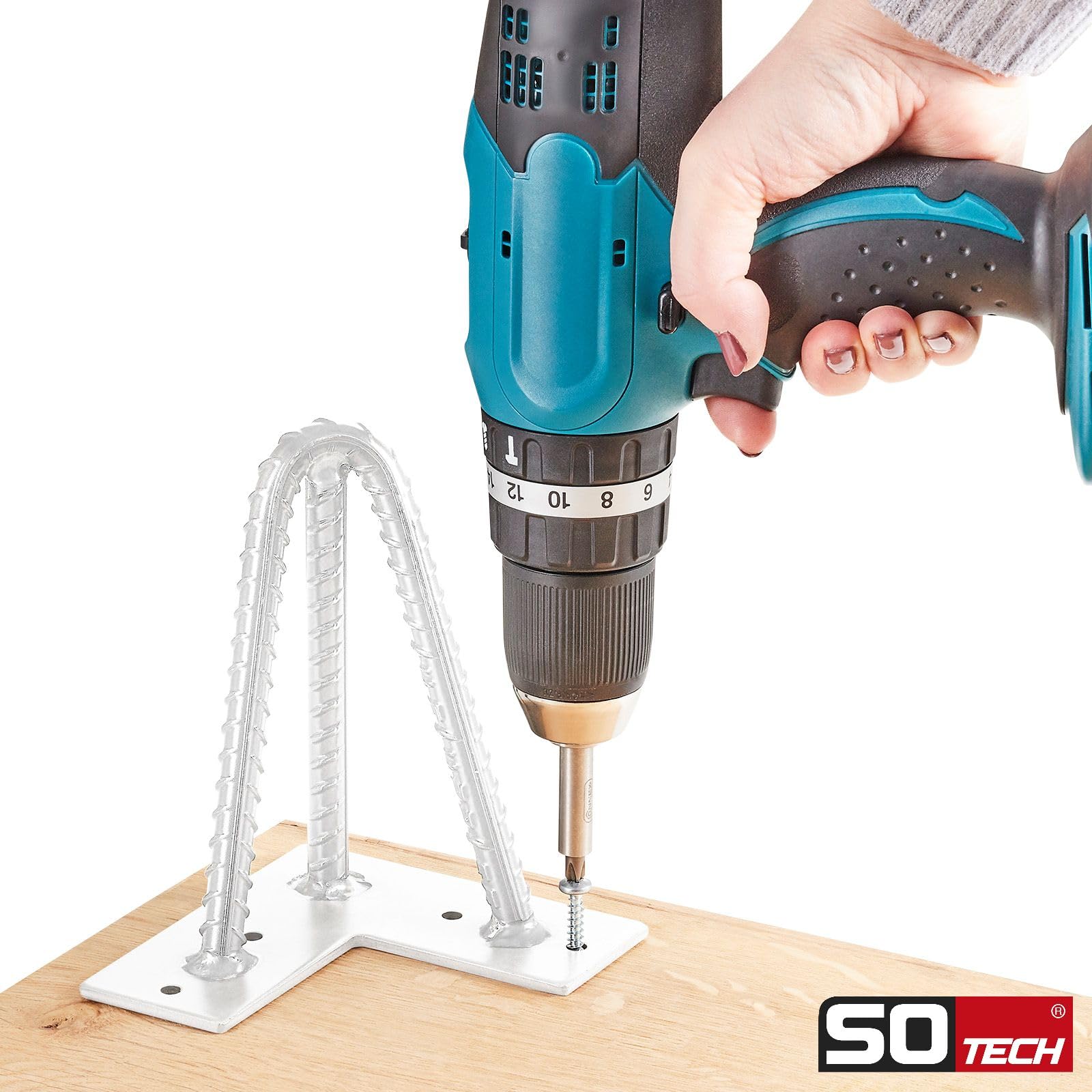 SOTECH 4 pezzi Gambe a forcella bianche 406 mm 3 montanti a per mobili