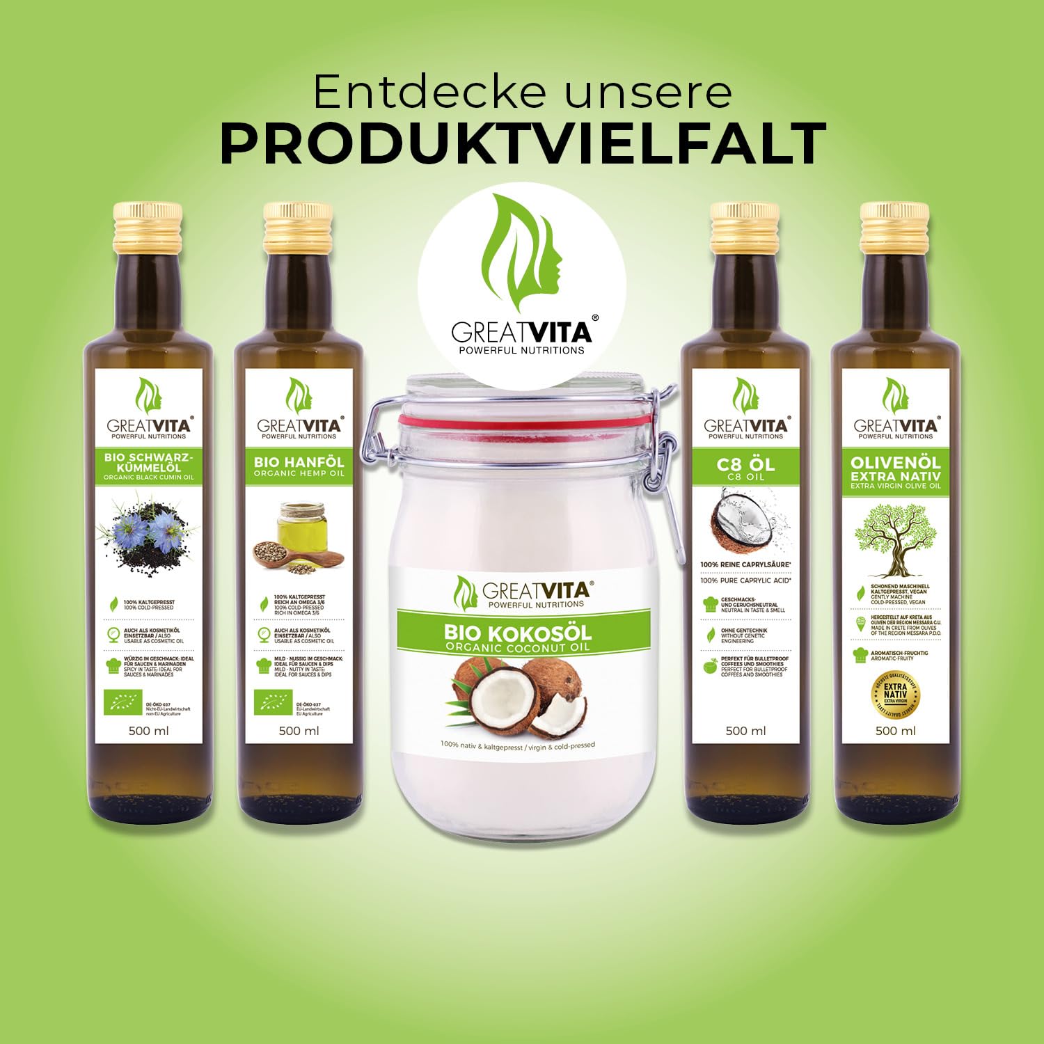 GreatVita MCT Öl auf Kokosölbasis 5000 ml Kanister | 70% Caprylsäure (C8) & 30% Caprinsäure (C10) Fettsäuren | 100% reines MCT Oil geschmacksneutral, zuckerfrei, GVO-frei