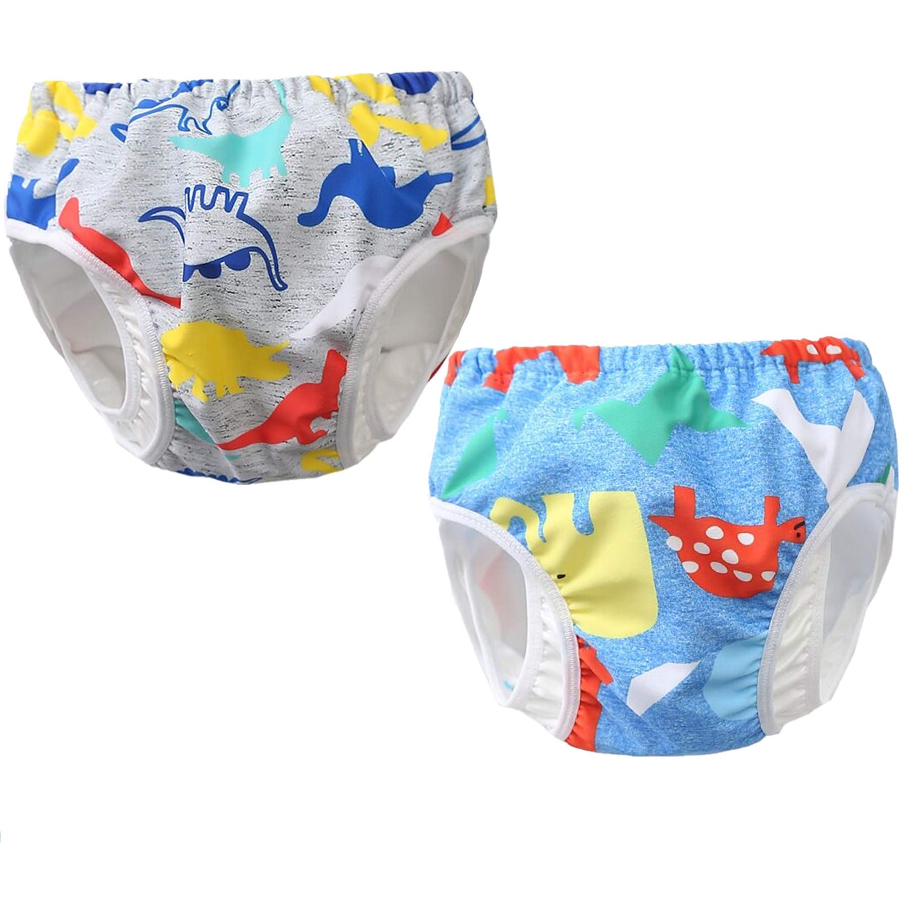 2 PC Fashion Baby Reusable Swim Diaper Leakproof Swimming Shorts Suitable for 0-3 Years Boys & Girls Shower Gifts & Swimming Lessons (Set C, 2XL/22-28lb/1-2 Years)