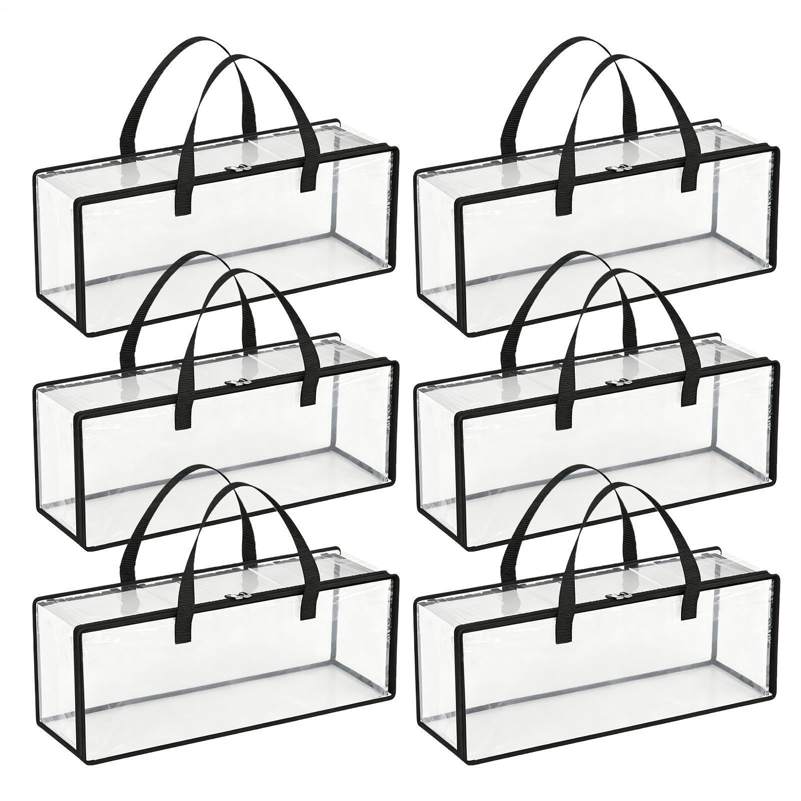 Borse Porta DVD per Conservazione 6 Pezzi Impilabili Trasparenti | Custodie di Archiviazione DVD per Album Video Dischi Giochi Libri Ufficio Domestico e Biblioteca