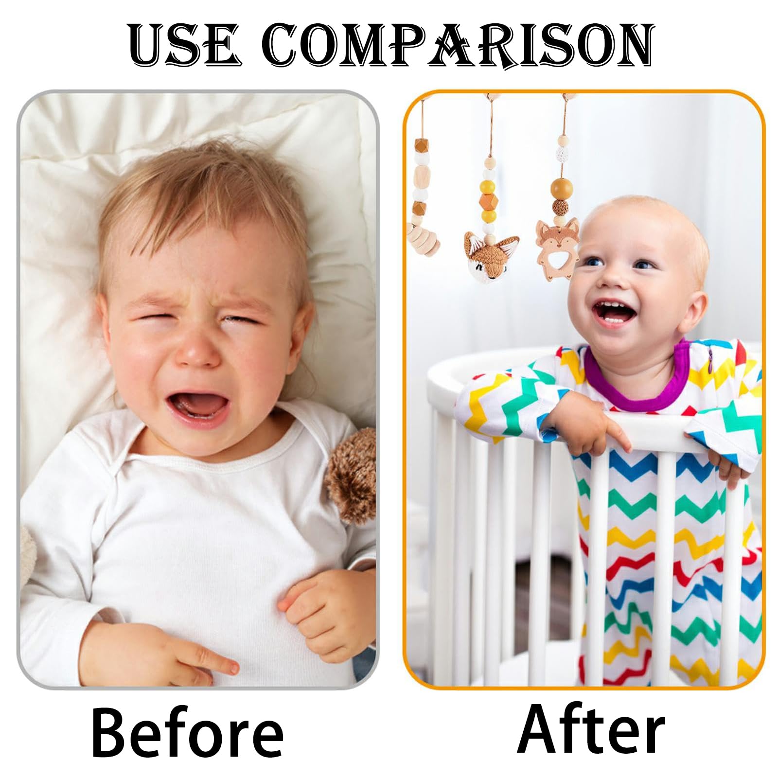 4 Pezzi Palestrina Neonato Montessori, Palestrina Neonato Legno, Giochi per Passeggino da Appendere, Baby Gym con Ciondolo in Legno, per Il Gioco e Il Fitness dei Bambini (Marrone)