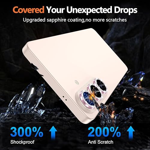 Vista 384 de para Samsung Galaxy Z Flip 7 Protector de Lente de Cámara, Cubierta de Lente de Vidrio Templado con Anillo de Metal Individual, [Fuerte Adhesión] 1