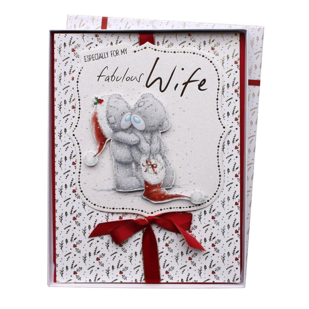 Bears Under Mistletoe Amazing Girlfriend Luxury Handmade Boxed Christmas Card - Occasion Cards