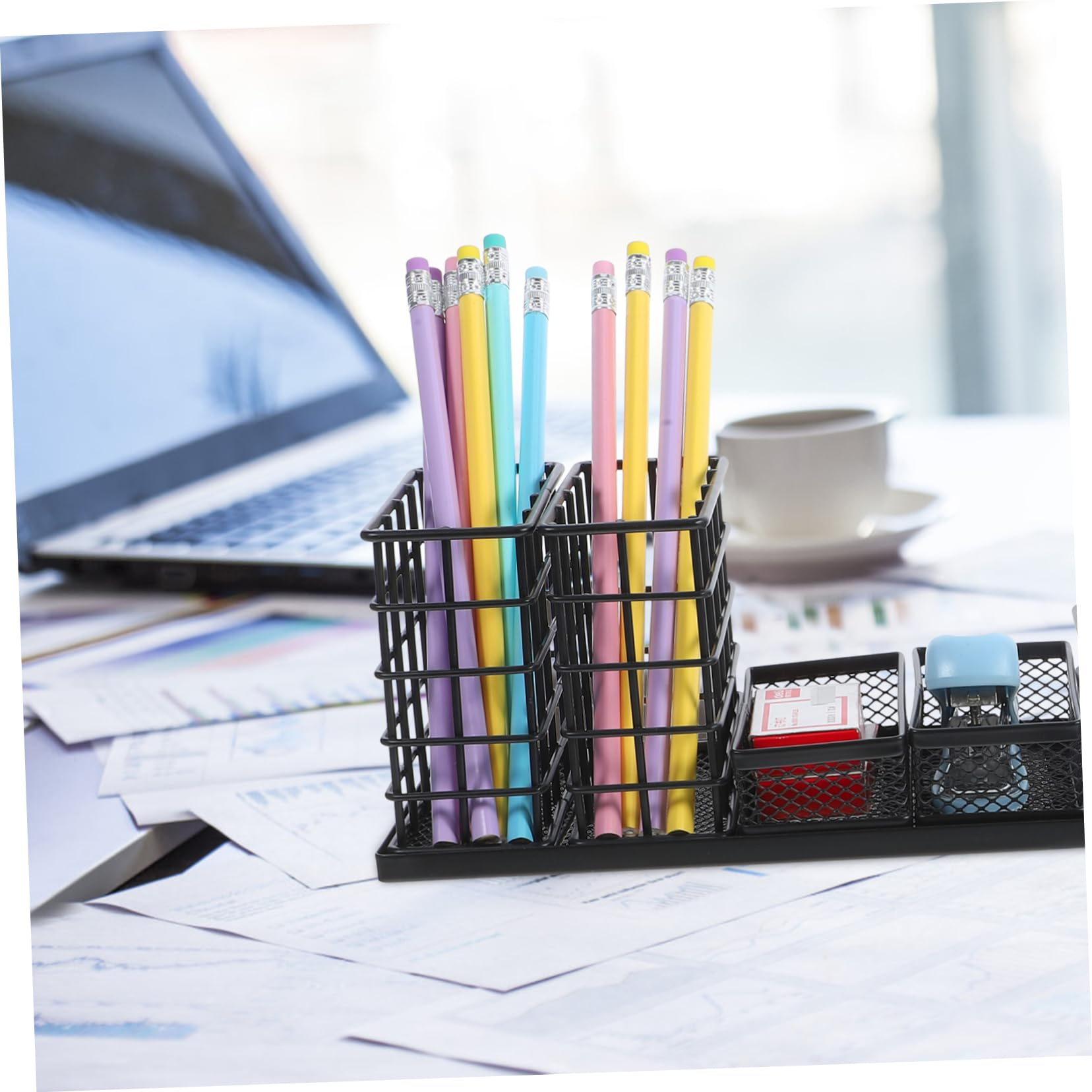 Organizador de Escritorio de Hierro Negro, Set de 7 Piezas