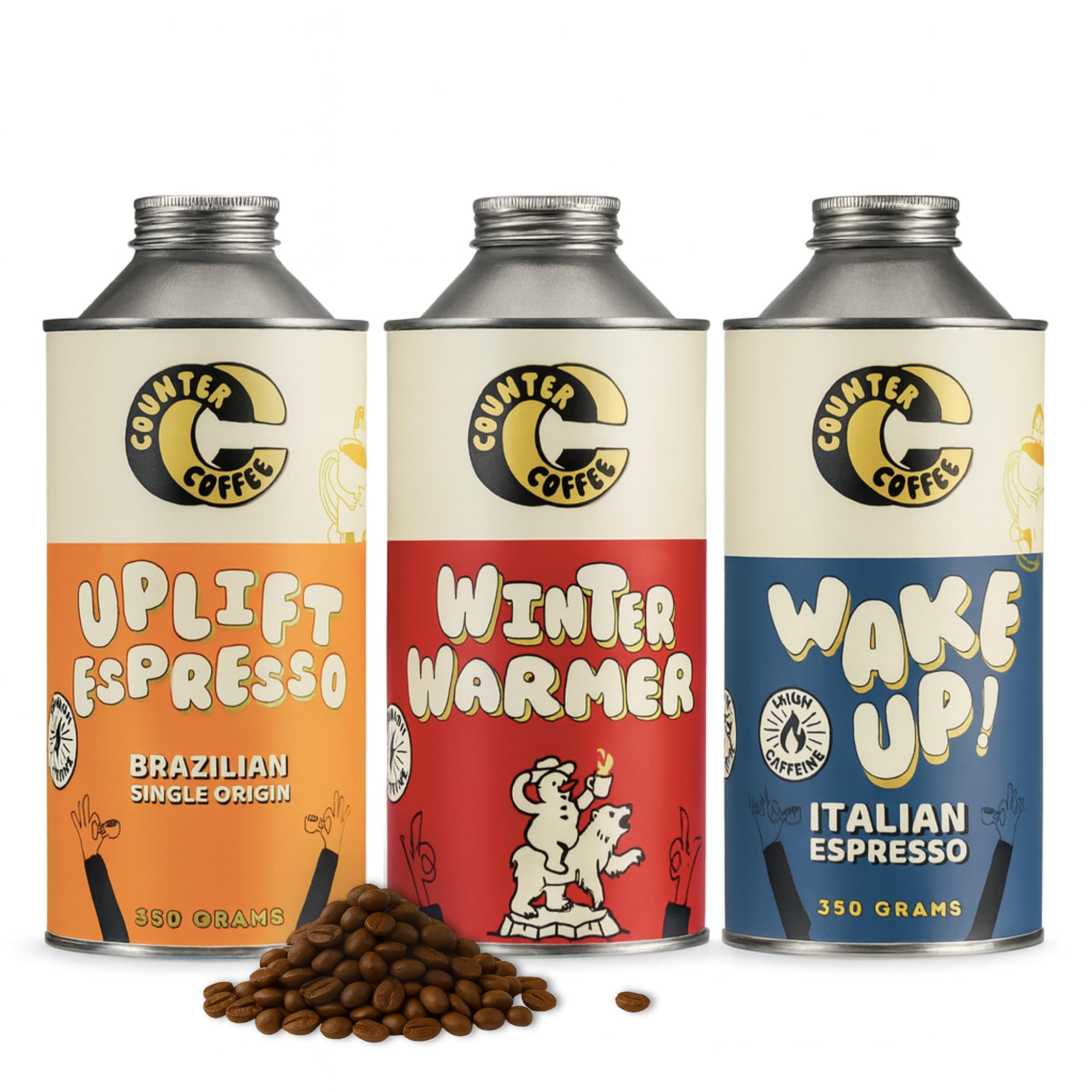 Beans Coffee Gift Set 3 x 350g of Our Best Sellers | Whole Bean | Great For Christmas Gifting | Perfect for Lattes & Bean-to-Cup | Freshly Roasted To order