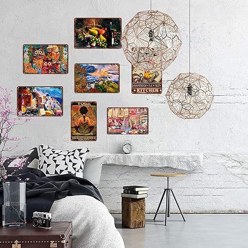 Miniatura 4 de Letrero de hojalata de metal rosa con texto en inglés Thankful & Blessed con diseño floral vintage para colgar en la pared, decoración de