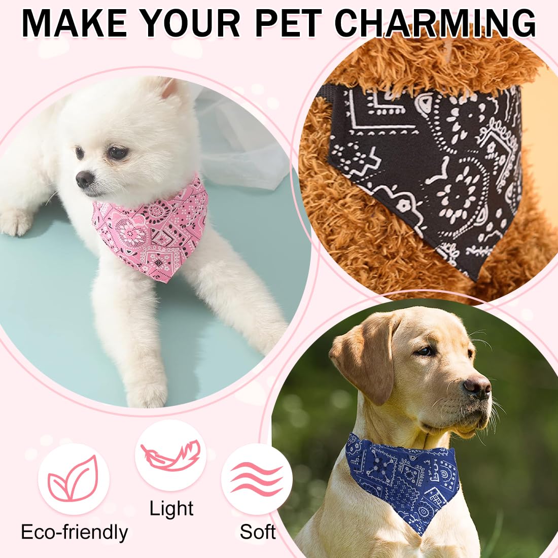Regolabile Bandana Triangolo per Cani, 4 Pezzi, Collare Sciarpa Animale Lavabile Taglia Piccola