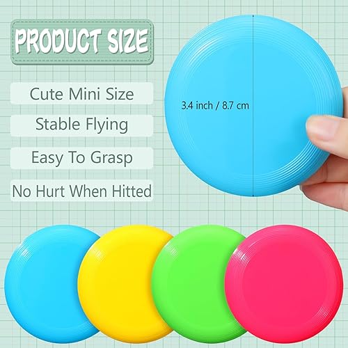 Miniatura 3 de Hiboom Discos voladores para niños de 3.4 pulgadas, mini discos voladores clásicos a granel, juguete suave para mascotas al aire libre, perros,