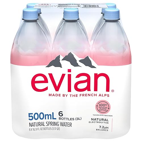 Miniatura 20 de Agua de manantial Evian natural, botellas de 33.8 oz