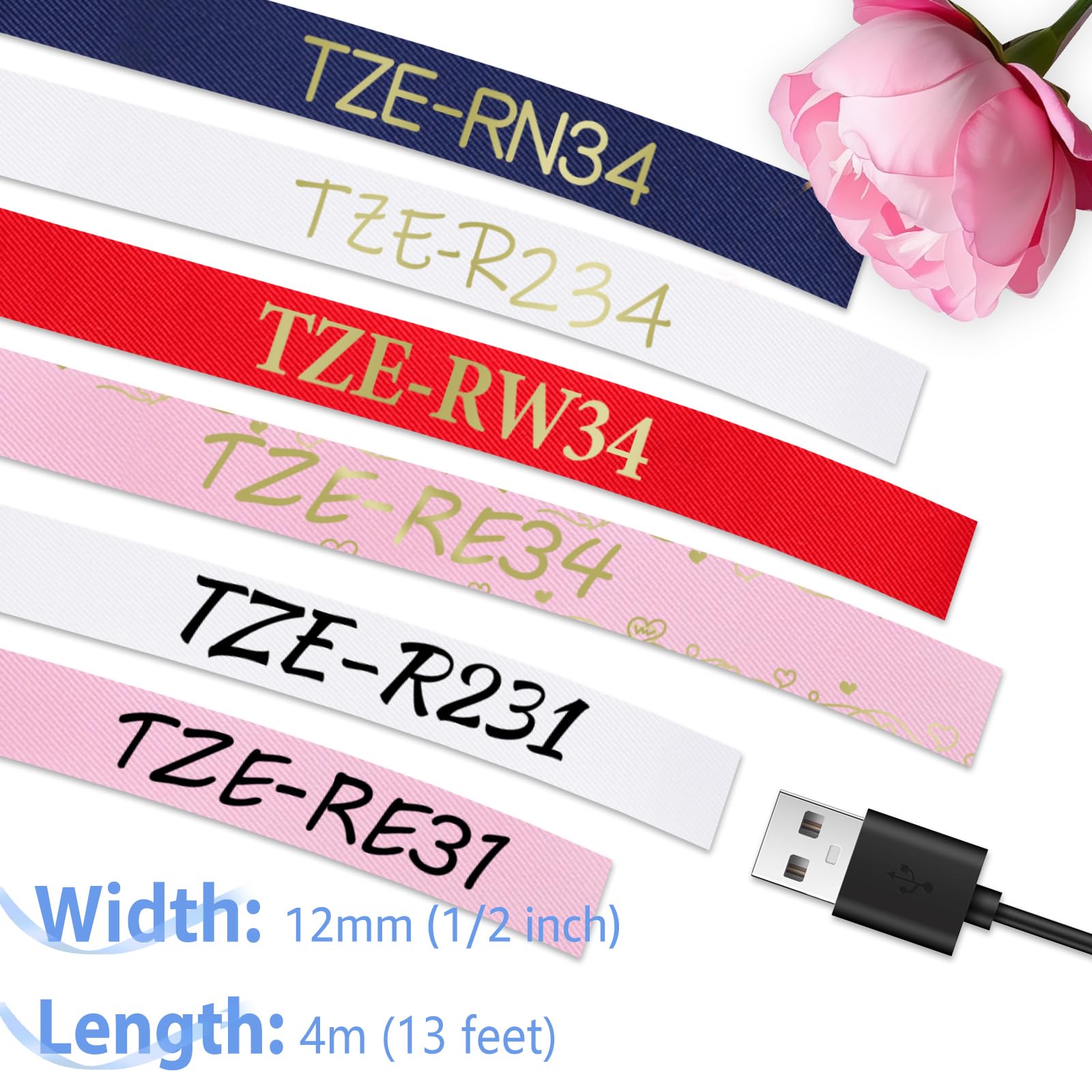Ribbon Anjeさん専用2点おまとめ Amazon.com: 4-Pack Compatible for Brother P-Touch Satin Ribbon