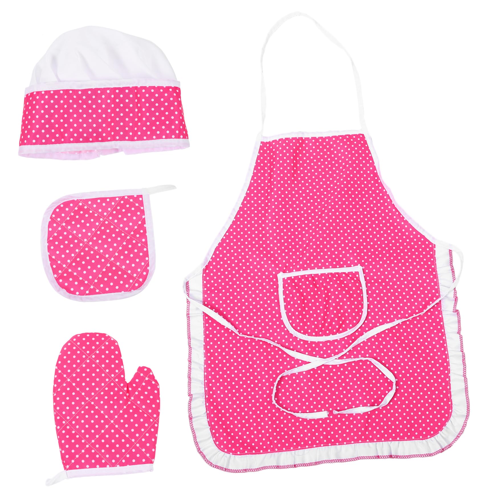 Yardenfun Cooking Apron for Boys and Girls Toddler Apron Set Chef Hat Perfect for Baking and Art Durable and Easy to Use