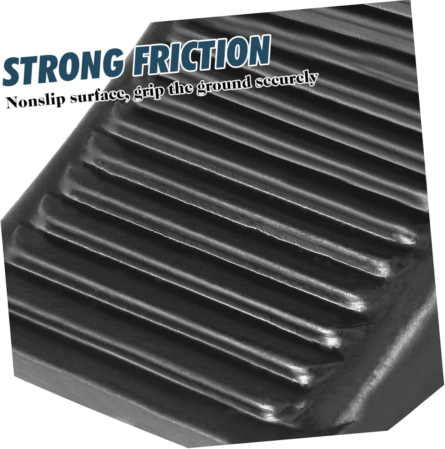 Amosfun 2Pcs Heavy Duty Wheel Chocks for Rvs and Trailers Nonslip Tire Stoppers with Textured Surface Compact for Enhanced Safety and Stability During Maintenance and Parking