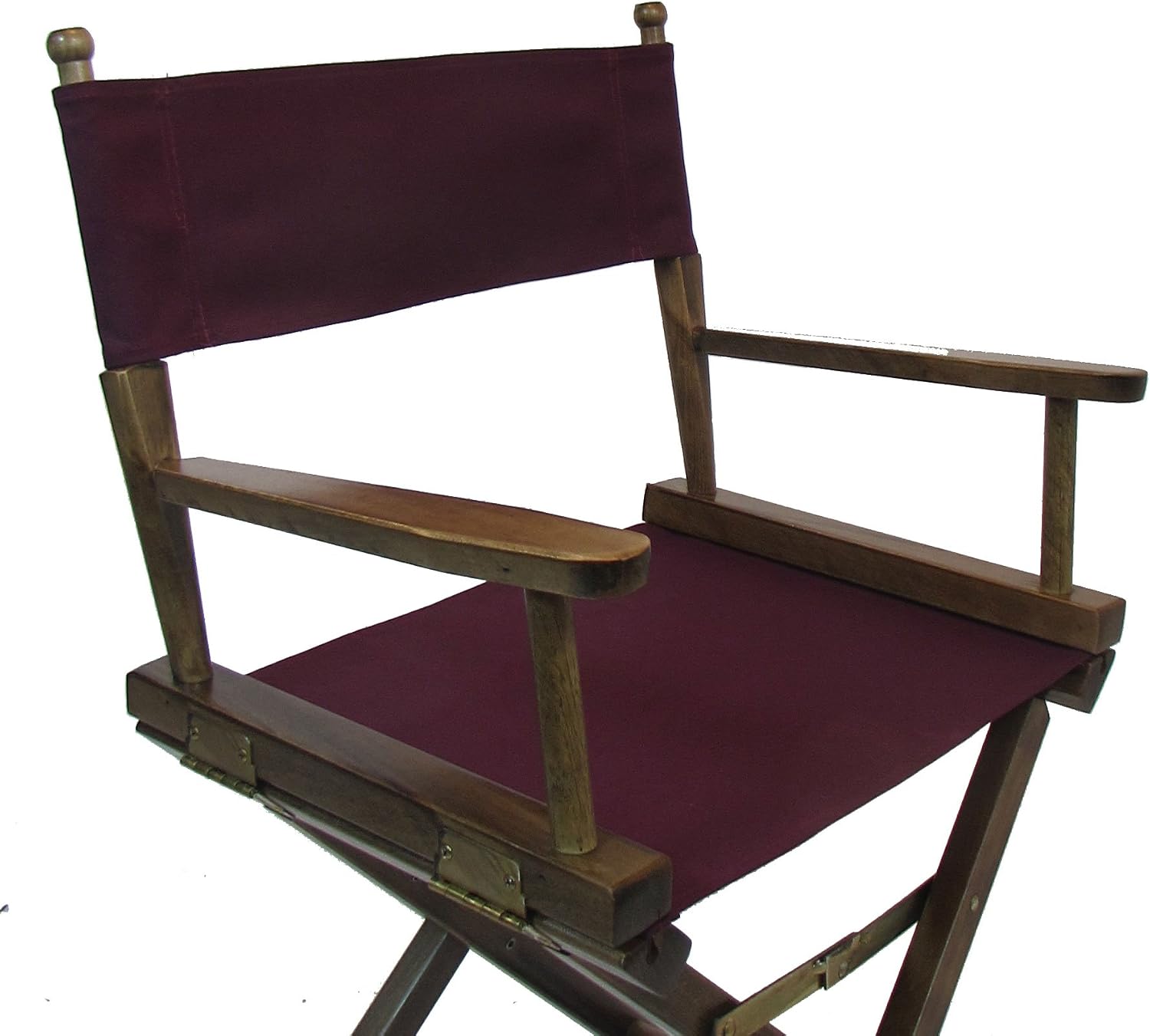 TLT Personalized Embroidered Contemporary 18 Inch Table Height Walnut Frame Director's Chair - Burgundy