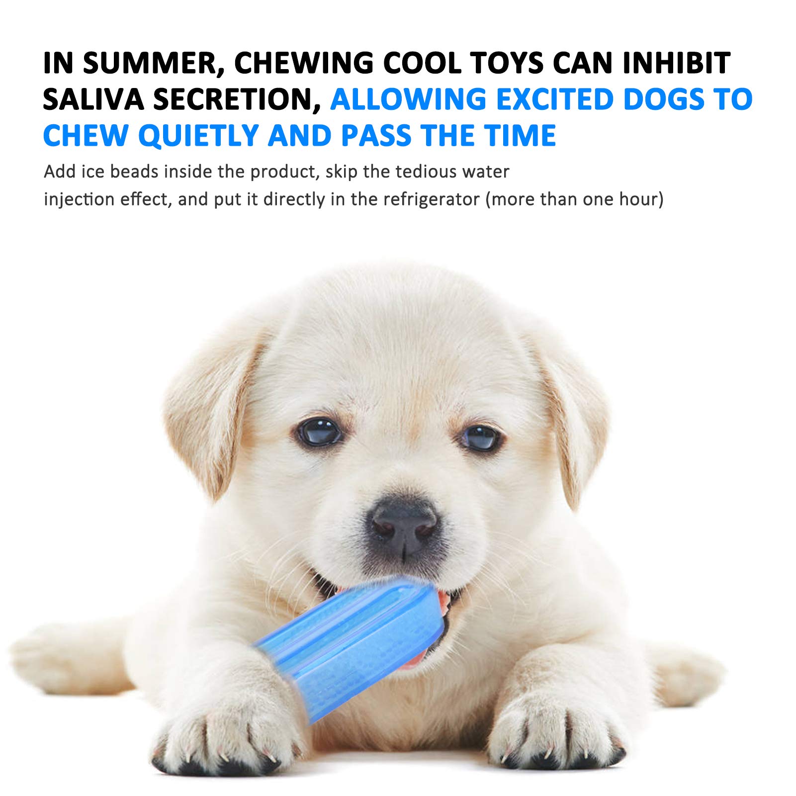 Jeanoko Dog Squeaky Toy Blue Popsicles Yellow Rice Bones Cool Down Teething Sticks Washing Teeth Tpr Bite-resistant Vent Products Popsicle Shape Chew Bone Stick With Sound Pet Interactive - Image 4